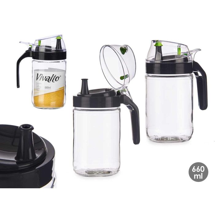 Aceitera de Cristal 660 ml con Aireador Negro - Vivalto (10 Unidades) 0 Aceitera de Cristal 660 ml con Aireador Negro - Vivalto (10 Unidades) 0