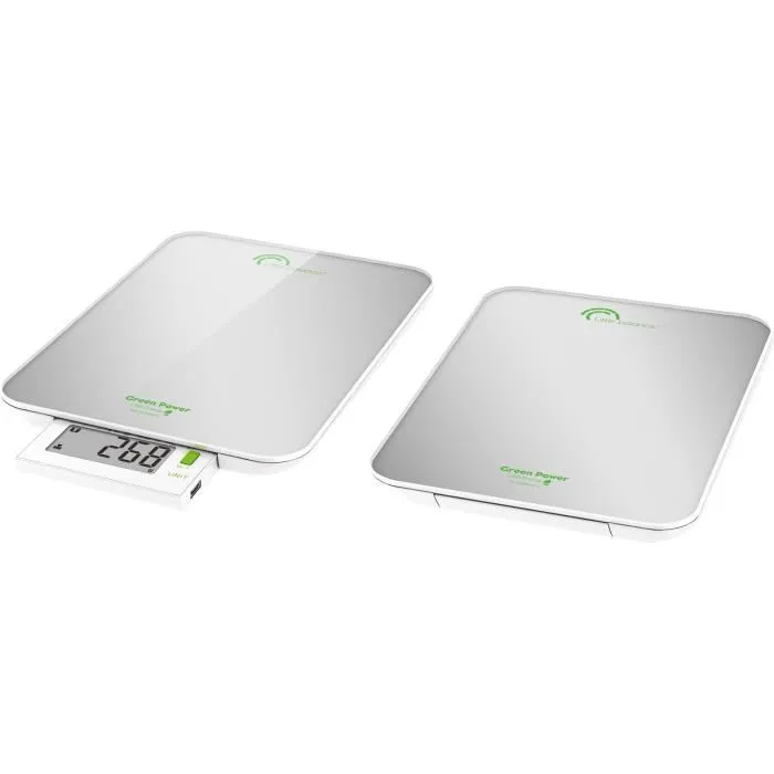 Little Balance Green Power USB Báscula de Cocina, 6 kg, 1 g, Plata Perla, Carga USB 2