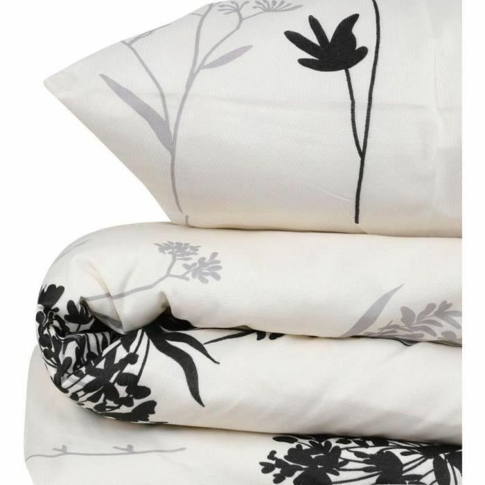 Juego de cama funda nórdica 220x240 cm y fundas almohada 60x60 cm 65% algodón 35% poliéster Beige 5