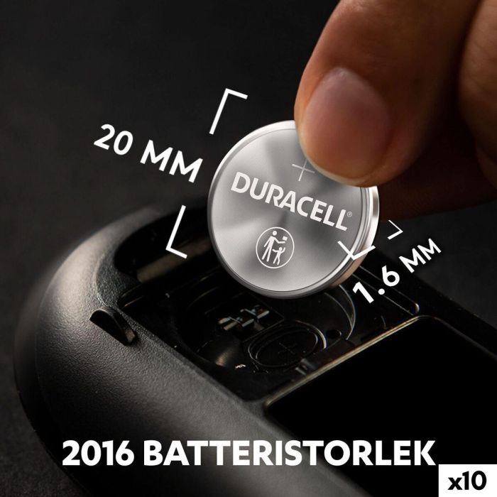 Pila de botón DURACELL DL2016 K2 3 V (10 Unidades) 9