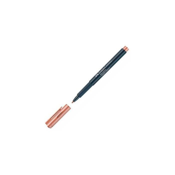 Faber Castell Rotulador Punta de Fibra Metallic Marker Copper Cabana 1.5mm para Múltiples Superficies (10 Unidades) (10 Unidades)