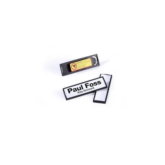 Durable Caja de 25 Portanombres Clip Card con Imán 17x67mm, Placa Identificativa, 8132-01 0 Durable Caja de 25 Portanombres Clip Card con Imán 17x67mm, Placa Identificativa, 8132-01 0
