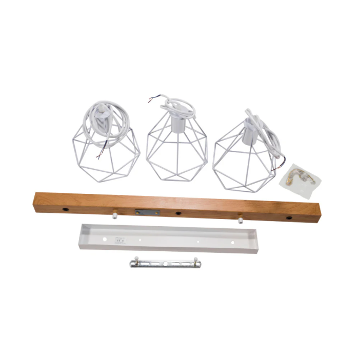 Lámpara Colgante Indaiatuba Metal y Madera SKD-P80017 5