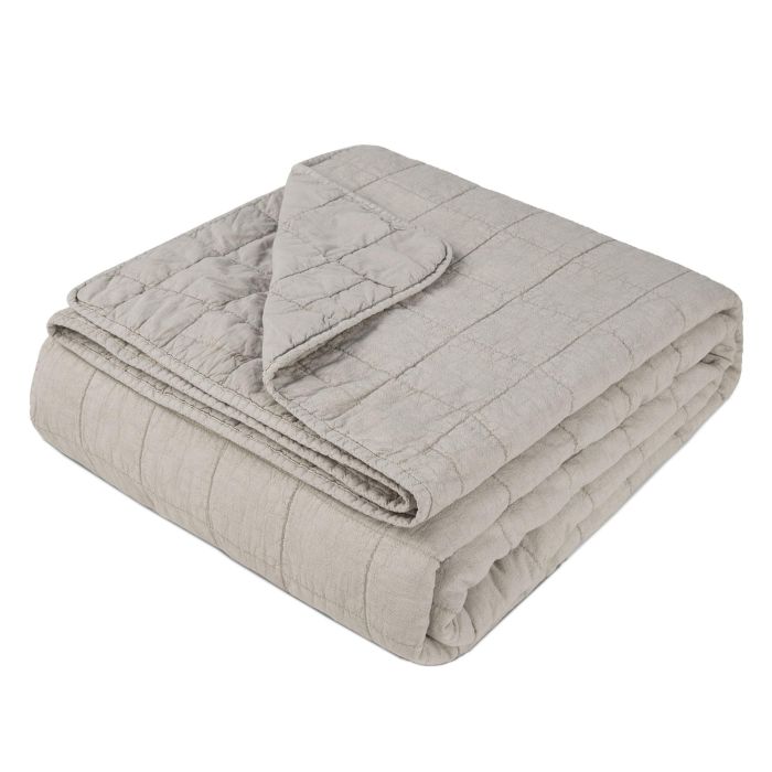 DKD Home Decor c25 Colcha Boho Beige Poliéster Lavada a la Piedra 260x180 cm (2 Unidades) | 120 gsm