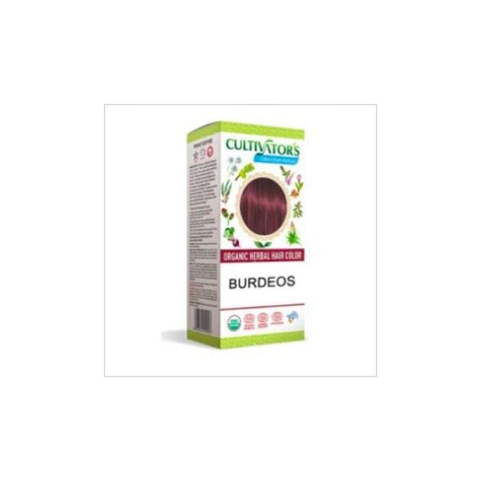CULTIVATORS Tinte Orgánico para Cabello Burdeos 100g Ecocert - Cobertura Canas 100%