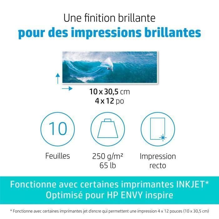 HP Papel fotográfico satinado avanzado 250 g/m² 4x12 pulg. (101x305 mm) 10 hojas 1