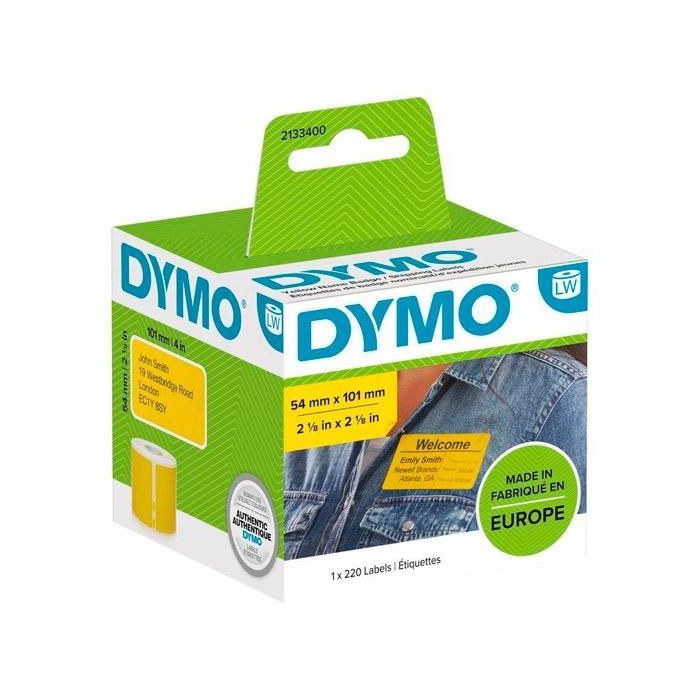 Dymo Etiquetas De Transferencia Termica Label Writer, Amarillo De 54x101 mm A X L. Etiquetas Grandes De Identificación-Envío. Rollo De 220 Ud