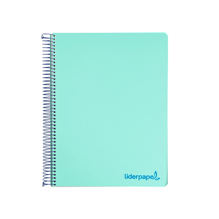 Liderpapel Cuaderno espiral A4 Micro Wonder tapa plástico 120 hojas 90gr cuadro 5mm banda 4 taladro color verde turquesa 1