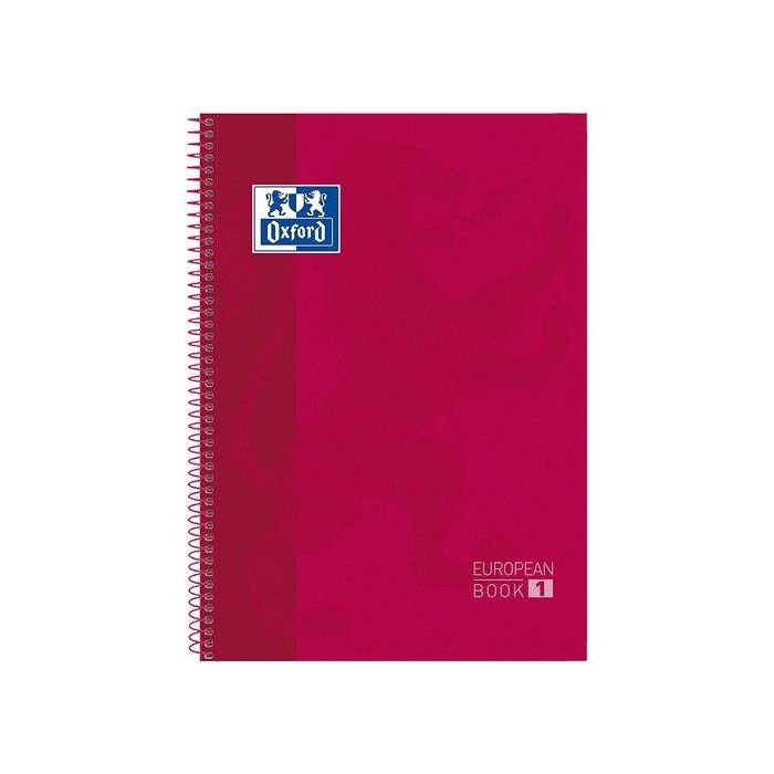 Bloc Oxford School Eu.Book 1 Micro.Tapa Extra A4+ 80H Horizontal 90G Rojo (Set de 10)