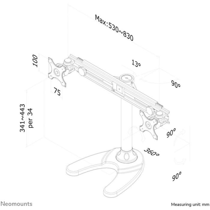 Soporte TV Neomounts FPMA-D700DD 10-30" 8 kg 2 Soporte TV Neomounts FPMA-D700DD 10-30" 8 kg 2