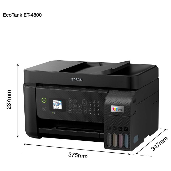 Epson ET-4800 Impresora Multifunción 4en1 Inyección Tinta Color A4 LAN Wifi ADF Negro 6 Epson ET-4800 Impresora Multifunción 4en1 Inyección Tinta Color A4 LAN Wifi ADF Negro 6