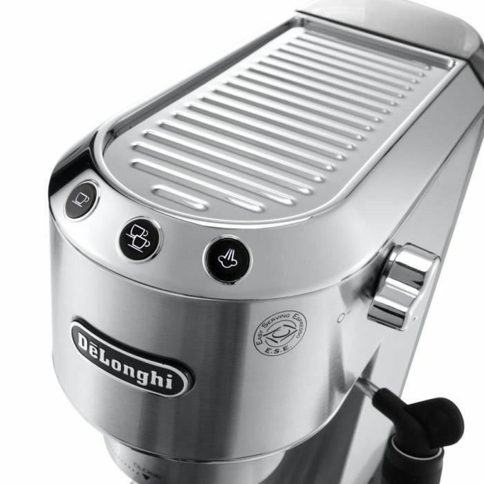 DeLonghi Dedica EC685.M Cafetera Espresso 15 Bares Automática, Espumador de Leche, Café Molido/Dosis, 1.1L, Plata 2