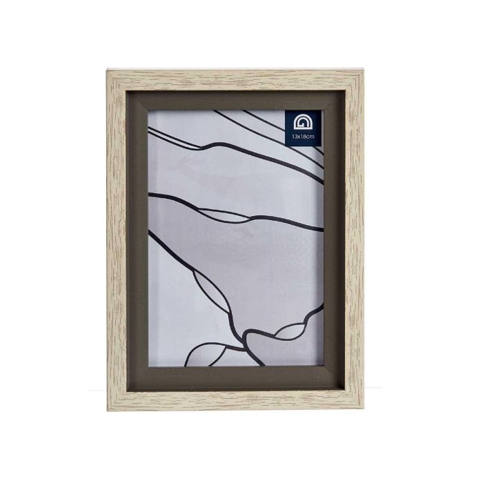 Giftdecor Portafotos Natural Borde Gris 13x18 cm, Plástico y Cristal (24 Unidades) 2