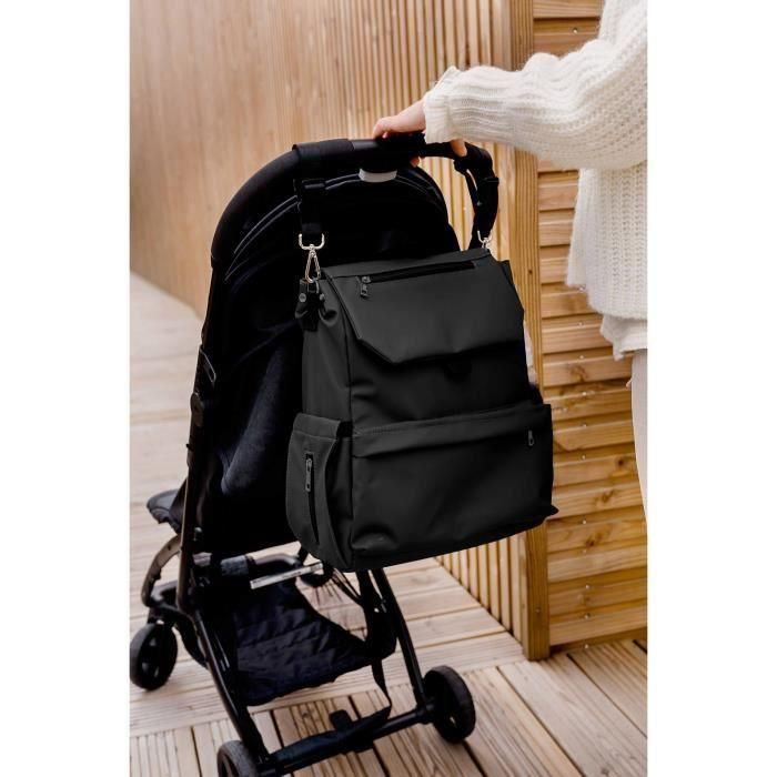 Bolso cambiador TINEO CASUAL - Forma mochila - Gran capacidad de almacenamiento - Negro 4