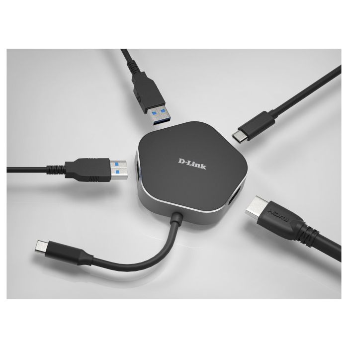 D-Link Hub M420 2 Puertos USB 3.0, 1 HDMI 4K, 1 USB-C Thunderbolt 3 PD 60W 1