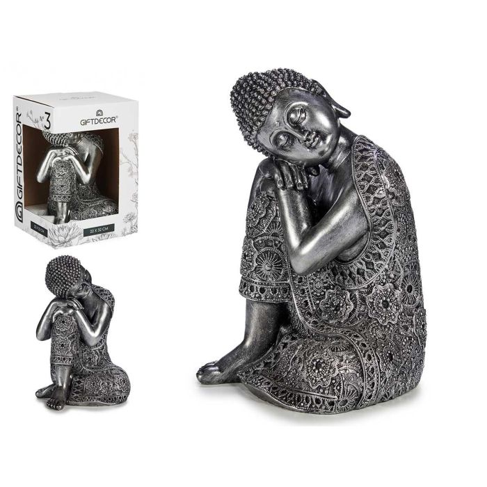Giftdecor Buda Sentado Lateral Resina Plata 20x30x20 cm (4 Unidades) Giftdecor Buda Sentado Lateral Resina Plata 20x30x20 cm (4 Unidades)
