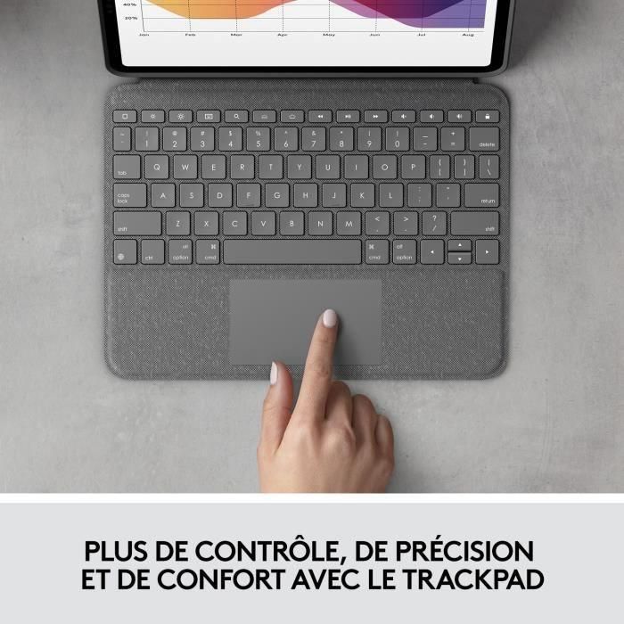 Funda con teclado para iPad - 4.a generación - LOGITECH - FOLIO TOUCH IPAD AIR - Gris 1 Funda con teclado para iPad - 4.a generación - LOGITECH - FOLIO TOUCH IPAD AIR - Gris 1