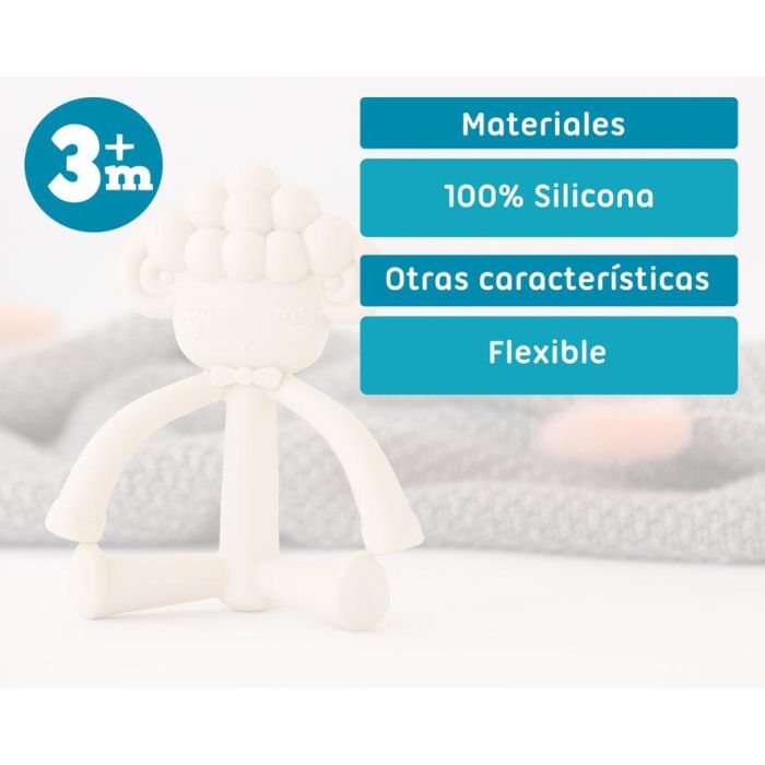 KioKids Mordedor de Silicona para Bebé, Ovejita Patilarga Beige, Alivio Dentición, con Texturas Masajeadoras, +3 Meses, Libre de BPA y Ftalatos 5 KioKids Mordedor de Silicona para Bebé, Ovejita Patilarga Beige, Alivio Dentición, con Texturas Masajeadoras, +3 Meses, Libre de BPA y Ftalatos 5