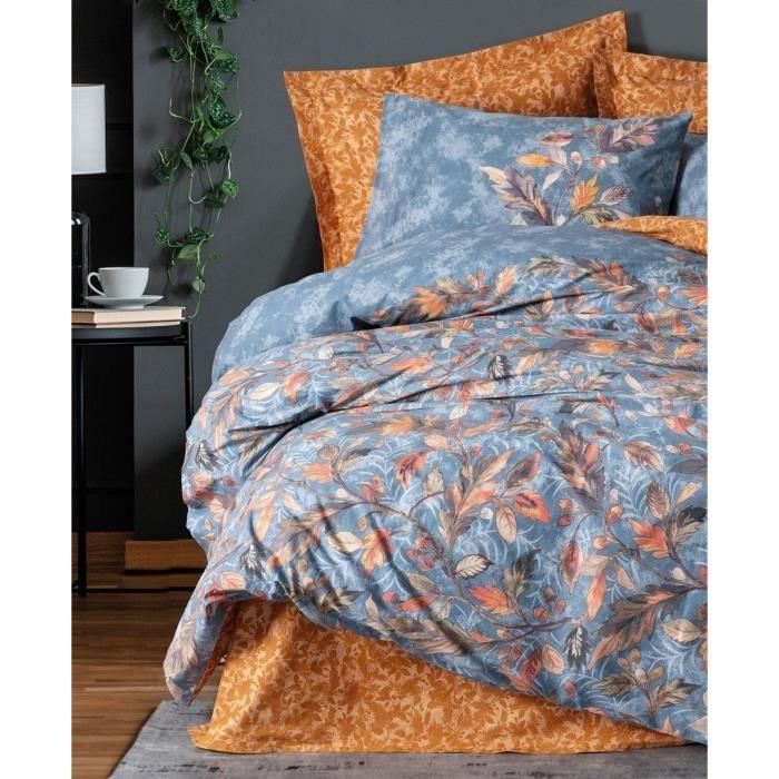 Juego de cama - 1 funda nórdica 220x240 cm + 2 fundas de almohada 60x60 cm - 100% algodón - Mostaza 2 Juego de cama - 1 funda nórdica 220x240 cm + 2 fundas de almohada 60x60 cm - 100% algodón - Mostaza 2