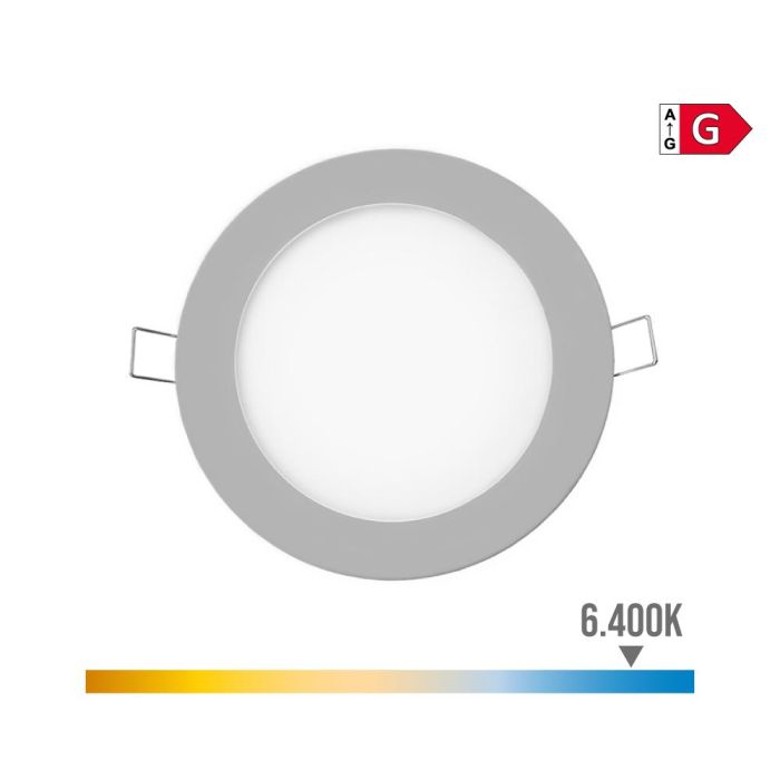 Edm Mini downlight led empotrable redondo 6W 6400K luz fría, color cromo Ø11,7 cm 0 Edm Mini downlight led empotrable redondo 6W 6400K luz fría, color cromo Ø11,7 cm 0