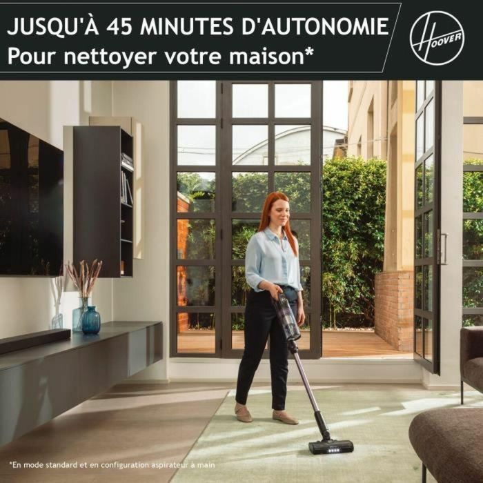 Hoover HF1P10H Aspiradora Vertical Inalámbrica 40 AW Pantalla LED Negro / Morado Pastel 4