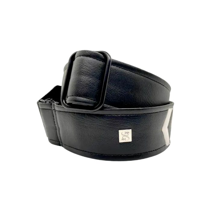 GETM Correa Guitarra Bajo Sergeant White Acolchada Ajustable Hasta 165 cm Polipiel Nailon Piel 1