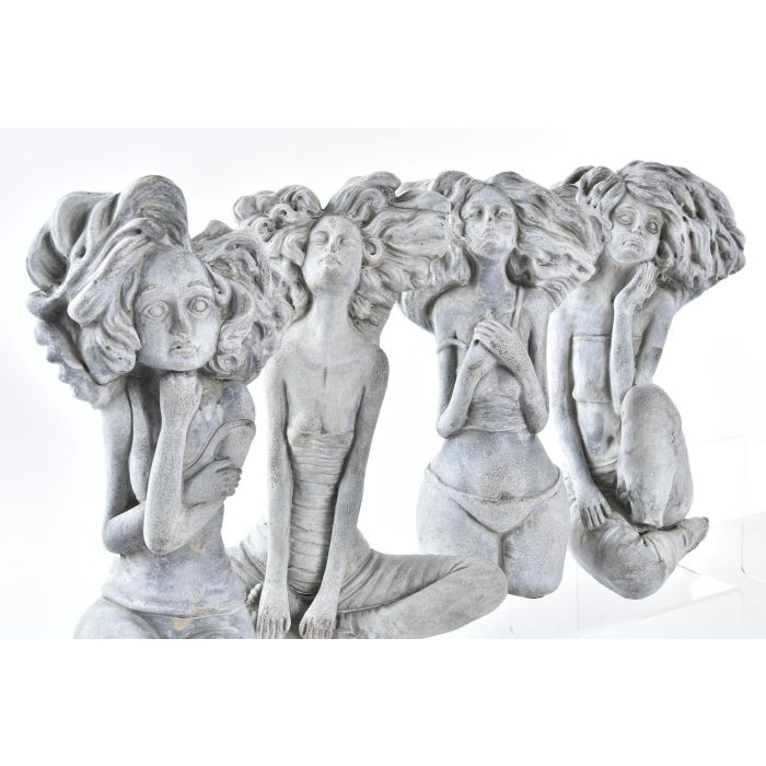 DKD Home Decor Figura Decorativa Urban: Chica de Cemento Gris para Hogar, 9x25x20 cm. Pack de 4 Unidades Surtidas 1
