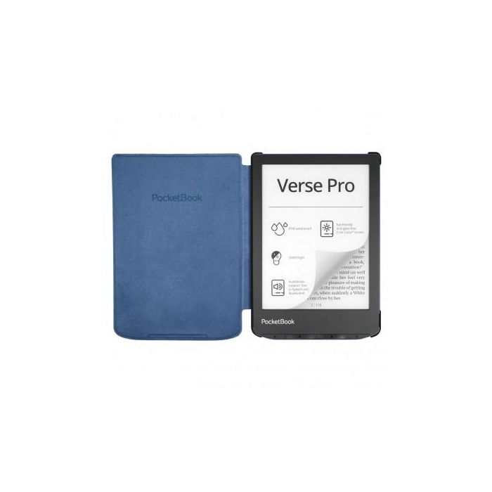Pocketbook Funda Carcasa Shell Series Verse Plus/Pro para eReader 6 Pulgadas Diseño Patrón Flores Blanco y Azul 2