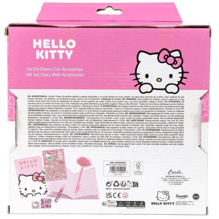 Hello Kitty Diario Secreto Set de Escritura y Actividades Multicolor para Niños y Niñas +3 años (23.5 x 25.0 x 5.5 cm)