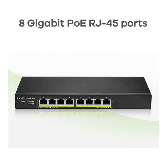 Zyxel GS1915-8EP Switch Inteligente Gigabit de 8 Puertos con 8 Puertos PoE y Presupuesto de 60W 5