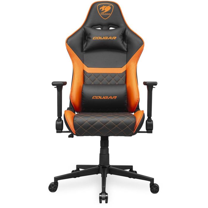 COUGAR Silla Gaming Armor One V2 Negro/Naranja, Piel Sintética, PVC, Reclinable, Altura Ajustable, Soporta hasta 120 kg