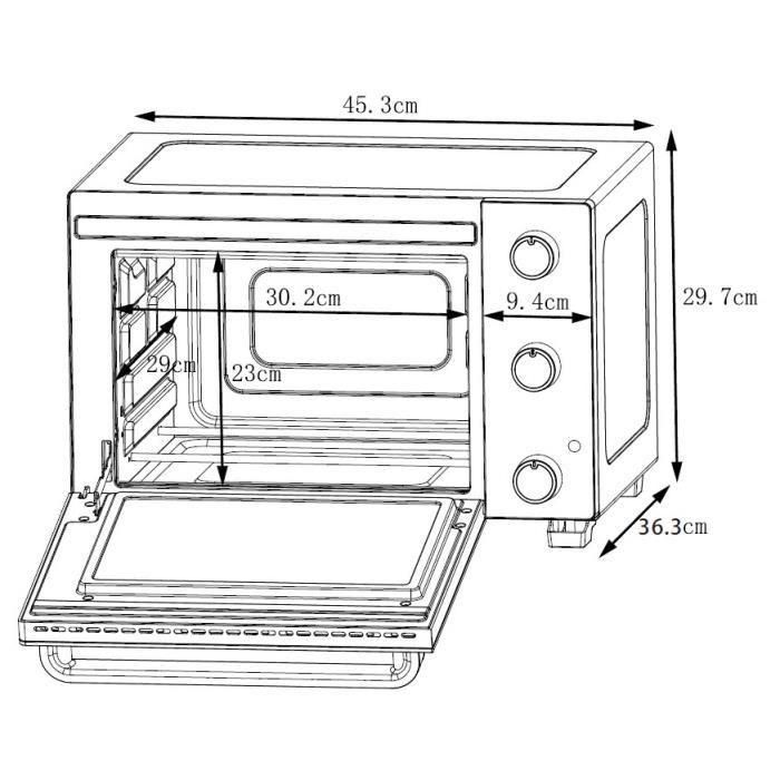 Continental Edison CEMF22B - Mini Horno Eléctrico 22L Negro 1300W con Función Asador y Circulación Natural 3 Continental Edison CEMF22B - Mini Horno Eléctrico 22L Negro 1300W con Función Asador y Circulación Natural 3