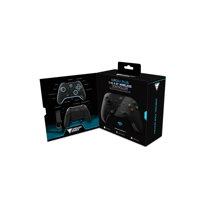 Dragonshock Aurora Plus Negro Bluetooth/Rf/Usb Gamepad Analógico/Digital Android, Pc, Playstation 3, Ios 9