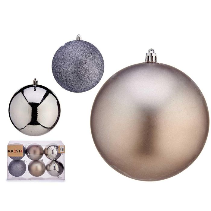 Set 6 Bolas Navidad Plata 12 cm - Krist+ (6 Unidades) Set 6 Bolas Navidad Plata 12 cm - Krist+ (6 Unidades)