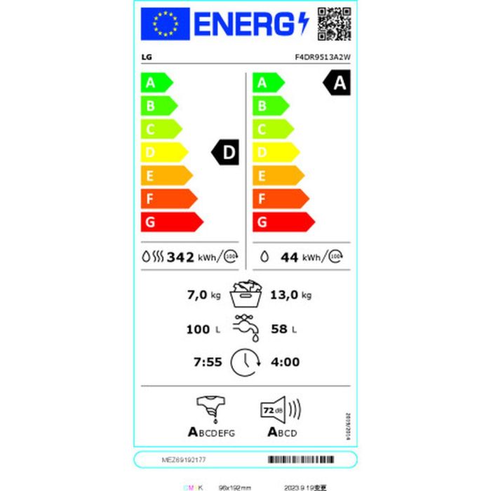 Lavadora - Secadora LG F4DR9513A2W 13kg / 7kg 1 Lavadora - Secadora LG F4DR9513A2W 13kg / 7kg 1