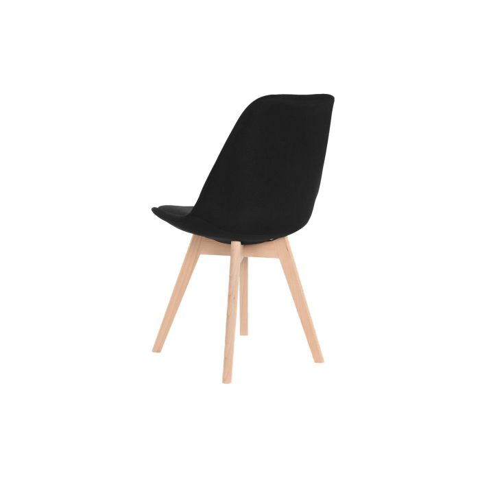 DKD Home Decor Silla Comedor Scandi Negra Acolchada Poliéster y Haya, Asiento 47cm, Desmontable - 83x48x56 cm 5 DKD Home Decor Silla Comedor Scandi Negra Acolchada Poliéster y Haya, Asiento 47cm, Desmontable - 83x48x56 cm 5