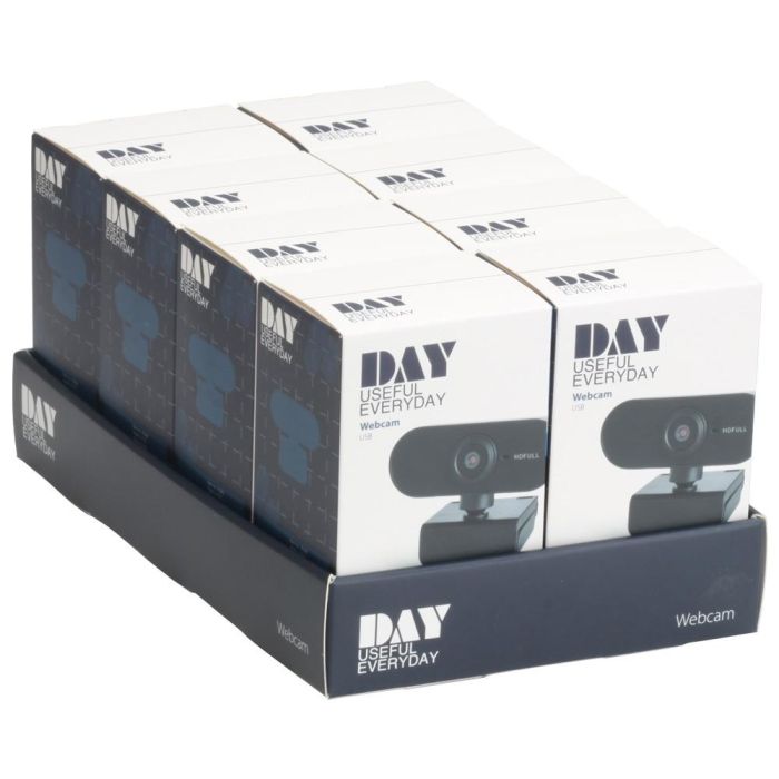 Day Webcam USB Full HD 1080P 2 Megapíxeles 70° Ángulo de Visión Micrófono Integrado Interfaz USB 2.0 3