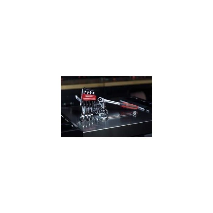 Juego de 10 llaves combinadas métricas - KS TOOLS - 922.0050 - Con soporte - 8 a 19 mm - Ángulo de horquilla y ojo inclinado a 15° 2 Juego de 10 llaves combinadas métricas - KS TOOLS - 922.0050 - Con soporte - 8 a 19 mm - Ángulo de horquilla y ojo inclinado a 15° 2