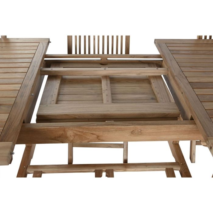 DKD Home Decor Mesa Comedor Jardín/Terraza Teca Marrón 180-240x100x75 cm Extensible con 8 Sillas Plegables (Set 9 Piezas) 2 DKD Home Decor Mesa Comedor Jardín/Terraza Teca Marrón 180-240x100x75 cm Extensible con 8 Sillas Plegables (Set 9 Piezas) 2