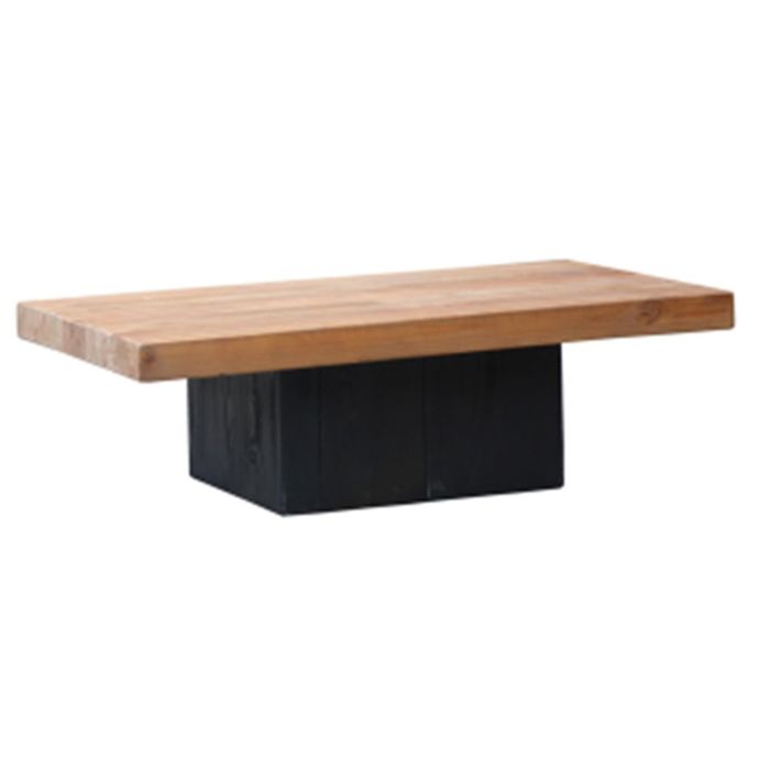 DKD Home Decor Mesa Centro Alpino Madera Pino Reciclada Natural Negro 70 x 40 x 135 cm Hecha a Mano