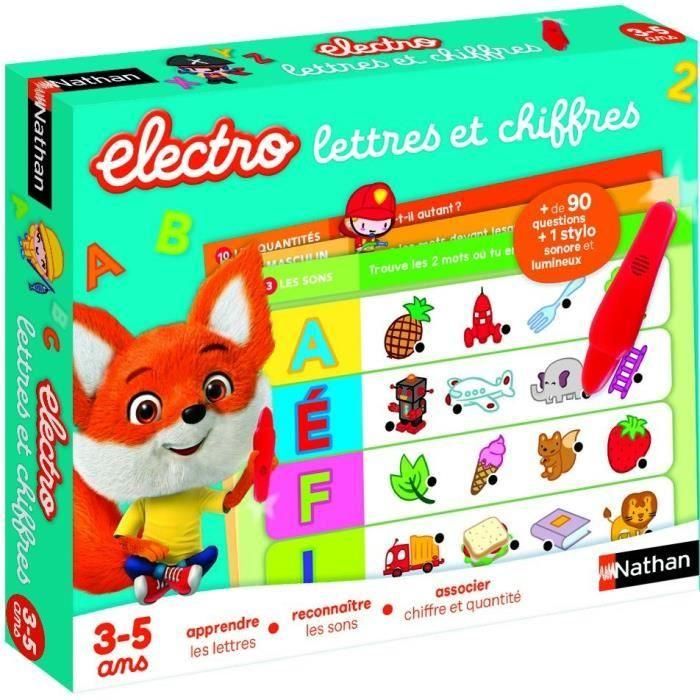 Nathan Electro - Juego Electrónico de Preguntas y Respuestas con Bolígrafo de Luz, Aprende Letras y Números 1-10 2