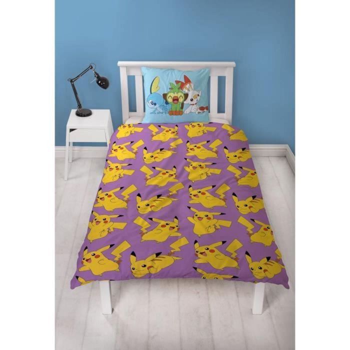 Pokemon LYO1728158870457 - Juego de cama reversible Pikachu Microfibra - Funda nórdica 140x200 cm + Funda almohada 63x63 cm 2