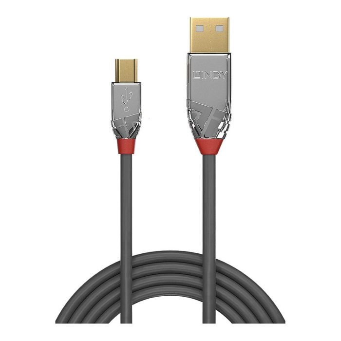 LINDY 36630 Cable USB 2.0 Tipo A a Mini-B Macho/Macho 0.5m Gris 1