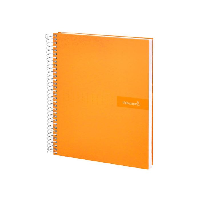 Cuaderno Espiral Liderpapel A4 Crafty Tapa Forrada 80H 90 gr Cuadro 4 mm Con Margen Color Naranja 4