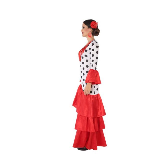 Disfraz Flamenca Sevillana Blanco Rojo Mujer Adulto XXL 1 Disfraz Flamenca Sevillana Blanco Rojo Mujer Adulto XXL 1