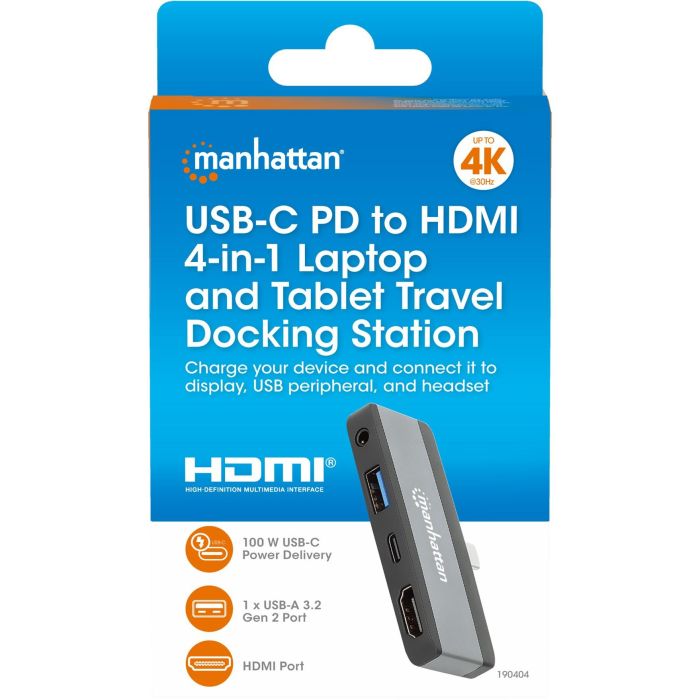 MANHATTAN USB-C PD auf HDMI 4-in-1 Mobile Dockingstation 4