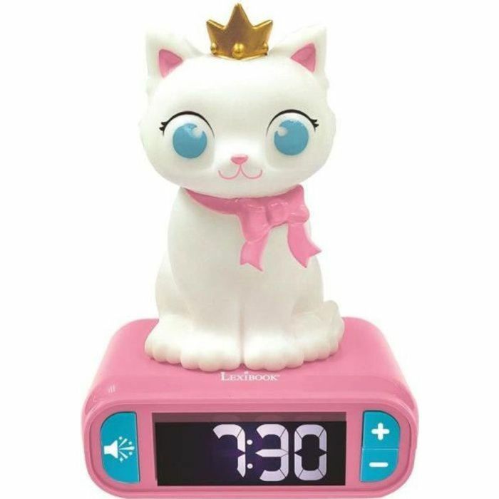 Lexibook Despertador con luz nocturna de gato 3D, efectos de sonido de gato, pantalla LCD digital, volumen ajustable, función snooze 0 Lexibook Despertador con luz nocturna de gato 3D, efectos de sonido de gato, pantalla LCD digital, volumen ajustable, función snooze 0