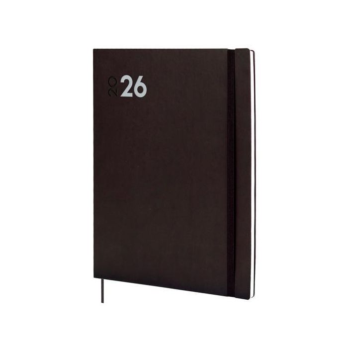 Finocam 621146026 Agenda 2026 Dynamic Mara Semana Vista Vertical Y12 210x270mm Negro, tapa blanda, esquinas microperforadas