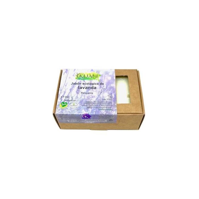 KIJANI Jabón en pastilla de Lavanda 80g. Calma e hidrata la piel, apto para todo tipo de pieles, cosmética ecológica