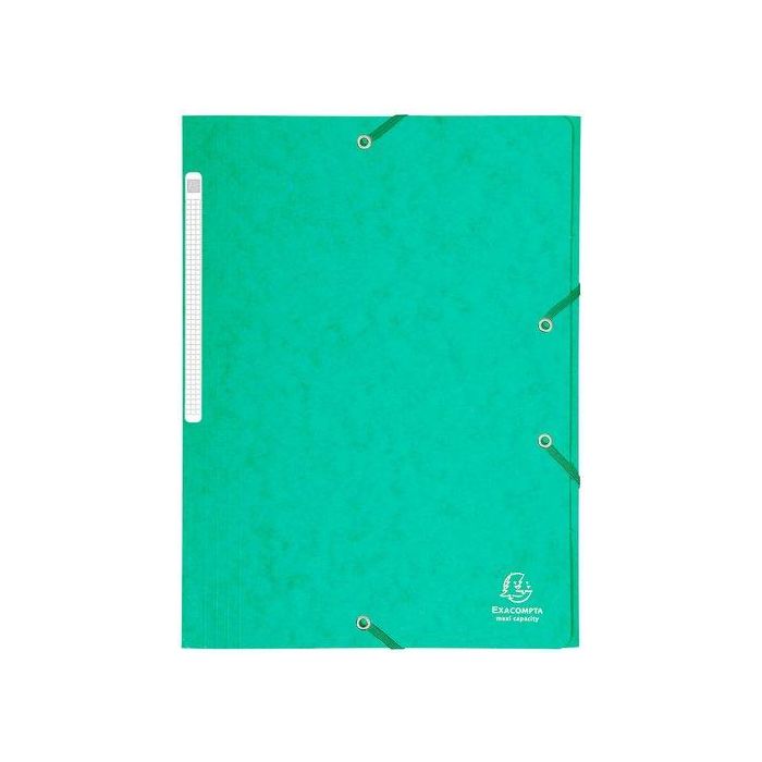 Carpeta De Gomas Y Solapas Exacompta Maxi Carton A4 Con Etiqueta Verde